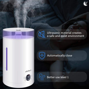 Umidificatore Ambienti ad Ultrasuoni Capacità 3L Display LED 7 Led Bianco - Ilgrandebazar