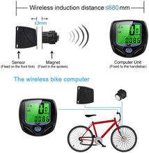 Carica l&#39;immagine nel visualizzatore di Gallery, DINOKA Contachilometri Bici Senza Fili,YS Computer di Bicicletta,Impermeabile Bici Computer per Tachimetro Bici Wireless Ciclocomputer con Display Retroilluminato,la Distanza di Tracciamento,velocità