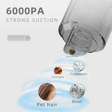 Carica l&#39;immagine nel visualizzatore di Gallery, Mini Aspirapolvere per Auto Senza Filo Ricaricabile con USB, Aspirabriciole Portatile, (Potente 120W, 6000Pa, 7.4V), Nero