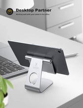 Carica l&#39;immagine nel visualizzatore di Gallery, Lamicall Supporto Tablet, Supporto Regolabile : Universale Stand Dock per 2018 Pad PRO 10.5, PRO 9.7, PRO 12.9, Pad Mini 2 3 4, Pad Air, Air 2, Phone, Samsung Tab, Altri Tablets - Argento