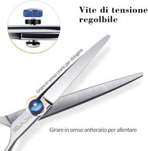 Carica l&#39;immagine nel visualizzatore di Gallery, Set di Forbici Professionali da Parrucchiere in Acciaio Inossidabile Set Forbici per Capelli Barbiere, Forbici per Taglio Capelli con Custodia Forbici Foltire