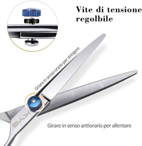 Set di Forbici Professionali da Parrucchiere in Acciaio Inossidabile Set Forbici per Capelli Barbiere, Forbici per Taglio Capelli con Custodia Forbici Foltire