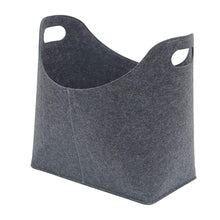 Carica l&#39;immagine nel visualizzatore di Gallery, Cesto pieghevole in feltro per camino e legna da ardere, borsa portatile Nero - Ilgrandebazar