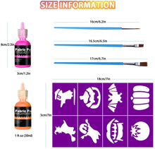 Carica l&#39;immagine nel visualizzatore di Gallery, Gifort Colori per Tessuti Permanenti 3D, Set di 24 Colori x 30ml, Colori per Pittura per Bambini e Adulti, Colori Fluorescenti Metallizzati per Stoffe Magliette Vetro Legno