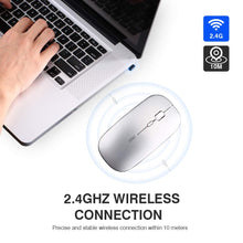 Carica l&#39;immagine nel visualizzatore di Gallery, INPHIC Mouse Wireless Ricaricabile, Ottico Mini M Size, Argento chiaro - Ilgrandebazar