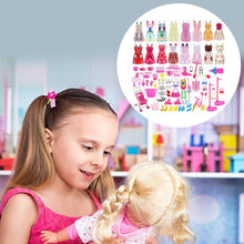 Carica l&#39;immagine nel visualizzatore di Gallery, ASANMU 130 Pezzi Vestiti e Accessori per Bambole Dolls, Abito per Dolls Gonna Moda Scarpe Oggetto Rosa Grucce per Bambole Dolls Accessori per della Ragazza Compleanno Regalo Natale Giorno dei Bambini