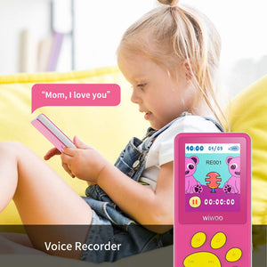 MusicFun Lettore MP3 Bambini, 1.8" LCD Schermo HiFi Bambini con Rosa - Ilgrandebazar