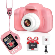 Carica l'immagine nel visualizzatore di Gallery, LANXUN Macchina Fotografica per Bambini, Videocamera Digitale IPS 2.0 Pollici Giocattoli per Regalo di Natale di Compleanno, Fotocamera per Bambini con Scheda SD da 32GB per 3-7 Anni Ragazze Ragazzi Rosa