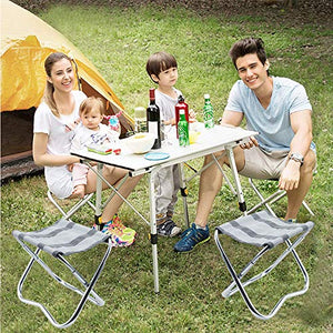 Sgabello da Campeggio Pieghevole, in Alluminio Portatile, Camping...