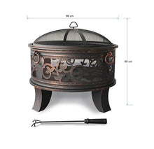 Carica l&#39;immagine nel visualizzatore di Gallery, Home&amp;Decorations FT-51219B Braciere e Griglia per Giardino, 66 cm, Ø 66 cm - Ilgrandebazar
