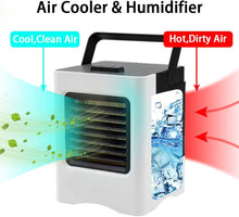 Carica l'immagine nel visualizzatore di Gallery, Condizionatore D'aria Portatile, Mini Air Cooler Personale Raffrescatore Evaporativo, Umidificatore e Purificatore con 3 Velocità per Casa, Ufficio, Camper