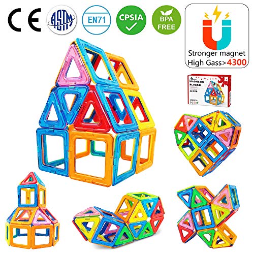 Jasonwell 42 Pezzi Blocchi Costruzioni Magnetici Magnetiche Giocattoli per... - Ilgrandebazar