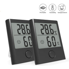 Carica l&#39;immagine nel visualizzatore di Gallery, BACKTURE Termometro Igrometro Digitale, 2 Pack Termoigrometro da Interno nero - Ilgrandebazar