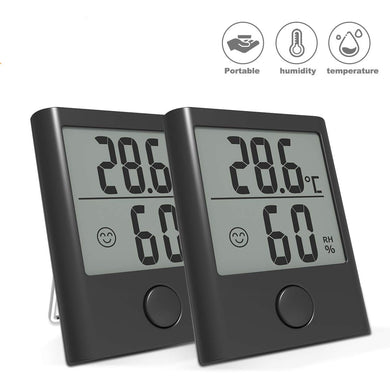 BACKTURE Termometro Igrometro Digitale, 2 Pack Termoigrometro da Interno nero - Ilgrandebazar