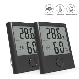 BACKTURE Termometro Igrometro Digitale, 2 Pack Termoigrometro da Interno nero - Ilgrandebazar
