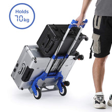 Carica l&#39;immagine nel visualizzatore di Gallery, Carrello a Mano Pieghevole Finether da Trasporto in Alluminio Blue - Ilgrandebazar