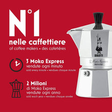 Carica l&#39;immagine nel visualizzatore di Gallery, Bialetti Moka Express Caffettiera in Alluminio, Argento, 6 Tazze