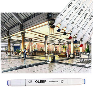 OLEEP 80 Colori Art Sketch Pennarelli a Doppia Punta Broad Fine Point Graphic - Ilgrandebazar