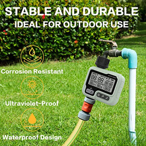CROSOFMI Centralina Irrigazione Giardino Timer Irrigazione Automatico Programmatore Irrigazione /IPX5 Impermeabile/Ritardo Pioggia/Modalità di Irrigazione Manuale/Funzione di Blocco Bambini