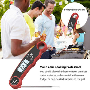 Elekin Termometro Cucina,Termometro da Carne Digitale Professionale con sonda, 180°Pieghevole, Lettura Istantanea 2-3s, Impermeabile Termometri per Barbecue, Cibo, Carne, Grill,Vino,Latte