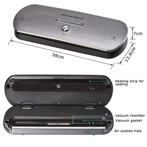 Macchina Sottovuoto per Alimenti, KitchenBoss G210/Acciaio Inossidabile - Ilgrandebazar