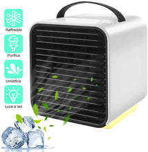 Carica l'immagine nel visualizzatore di Gallery, Mini Raffreddatore D'aria, StillCool Condizionatori Portatili Personale Evaporativo Umidificatore Purificatore D'aria Air 3 livelli di potenza Con la luce notturna