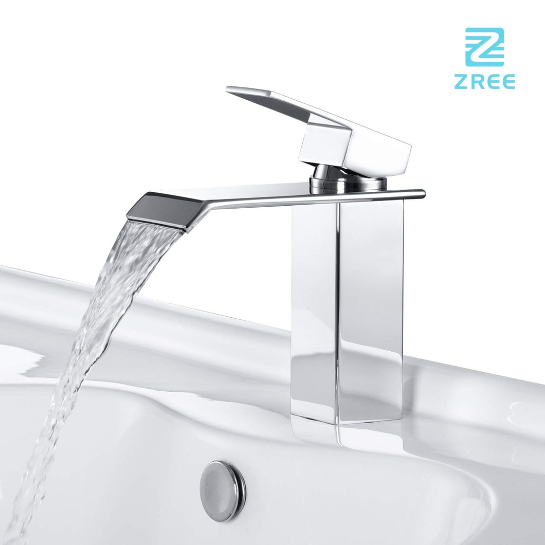 ZREE Rubinetto Bagno lavabo Cascata, Miscelatore Lavabo Normale, Wf01