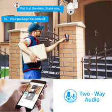 Carica l'immagine nel visualizzatore di Gallery, 1080P Videocamera sorveglianza Wi-Fi, Aottom Telecamera di Sorveglianza WiFi da Esterno e Interno, Movimento Allarme, Messaggio Push, 40M Visione Notturna, Audio a 2 Vie, APP CamHi per SD Card