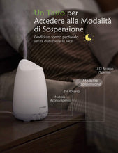 Carica l&#39;immagine nel visualizzatore di Gallery, VicTsing 150ml Diffusore di Oli Essenziali, Diffusore di Aromi con Modalità Sonno, Umidificatore Ambiente Bambini Fino a 9 Ore di Lavoro, Diffusore Ambiente Luci Notturne 8 Colori, Senza BPA, Bianco