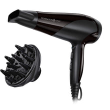 Carica l'immagine nel visualizzatore di Gallery, Remington Asciugacapelli Ionic Dry D3198, 2200W, Emissione di Ioni Uniforme sui Capelli, Include 2 Accessori, 3 Temperature e 2 Velocità, Colpo d'aria fredda Nero