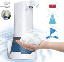 Carica l'immagine nel visualizzatore di Gallery, SPLAKS Dispenser Sapone Automatico, Dispenser di Sapone Liquido Ricaricabile da 350 ml con Sensore a Infrarossi, Adatto Bagno E Cucina(con Asciugamano e Imbuto)