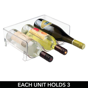 mDesign Set da 2 bottigliere - Portabottiglie Pacco 2, Trasparente - Ilgrandebazar