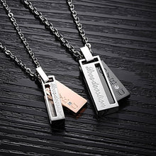 Carica l&#39;immagine nel visualizzatore di Gallery, Coppia Collana Uomo Donna in Acciaio Inossidabile Intaglio Love Ciondolo... - Ilgrandebazar