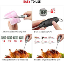 Carica l'immagine nel visualizzatore di Gallery, ThermoPro TP02S Termometro da Cucina Digitale a Lettura Istantanea con 5.35" Sonda Lunga e Display LCD per BBQ Carne Barbecue Vino Latte Olio Dolci Alimenti Griglia Acqua