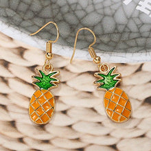 Carica l'immagine nel visualizzatore di Gallery, Placcato oro 18 K Sweet Fruit Green Leaf giallo ananas fascino donne ragazze...