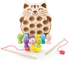 Carica l'immagine nel visualizzatore di Gallery, Giochi Montessori Magnetici di Pesca in Legno per 1 2 3 4 5 Anni Bambini, I Primi Giocattolo da Pesca in ​​Legno per I Miei Bambini 【E20200101GATTO】
