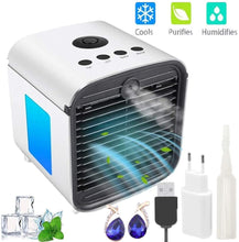 Carica l'immagine nel visualizzatore di Gallery, Mini Condizionatore Portatile, Air Cooler Raffrescatore Evaporativo Aria Condizionata Portatile Casa con 3 Velocità Display Digitale a LED per Casa/Ufficio (bianco)