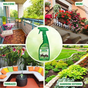 Gardemia Disabituante Anti Gechi 750ml Spray Sgradito Azione Naturale Barriera Vegetale Che Disabitua Lucertole Rettili Casa Balcone Dissuasore Alternativa Eco a Repellente Veleno Naftalina Trappole