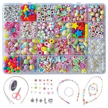 Carica l'immagine nel visualizzatore di Gallery, Sandno Perline Per Braccialetti Kit Perline Per Braccialetti Fai Da Te Bambina perline 10mm 600 Pz-Crea Braccialetti e Collane con Perline colorate-Gioielli creativi per bambini