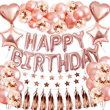 Carica l'immagine nel visualizzatore di Gallery, SPECOOL Palloncini Compleanno in Oro Rosa Decorazioni per Feste,... - Ilgrandebazar