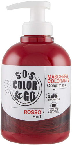 S.O.S COLOR & GO Maschera Colorante Riflesssante e ravvivante Rosso 300 ml
