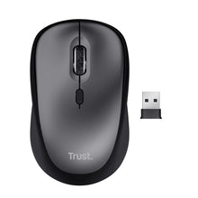 Carica l&#39;immagine nel visualizzatore di Gallery, Trust Yvi+ Mouse Wireless Silenzioso con Design Sostenibile, 800-1600 DPI, per Mano Sinistra e Destra, Microricevitore USB, Mouse Senza Fili Compatto per PC, Computer, Laptop, Mac - Nero