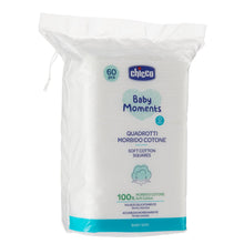 Carica l'immagine nel visualizzatore di Gallery, Chicco Baby Moments Quadrotti Morbido Cotone, Pulisce Delicatamente e Accarezza Morbidamente, Baby Skin, Bianco, 60 Pezzi, 0+ Mesi