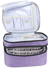 Carica l&#39;immagine nel visualizzatore di Gallery, Luxja organizer smalti per unghie, borsa smalti per unghie, valigetta smalti per unghie- Contiene 30 flaconi (15 ml - 0,5 fl.oz), busta di stoccaggio a doppio strato per smalti e manicure, Viola