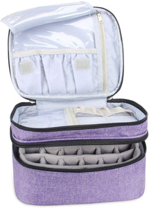 Luxja organizer smalti per unghie, borsa smalti per unghie, valigetta smalti per unghie- Contiene 30 flaconi (15 ml - 0,5 fl.oz), busta di stoccaggio a doppio strato per smalti e manicure, Viola