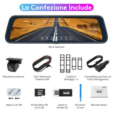 Carica l&#39;immagine nel visualizzatore di Gallery, Dash Cam Specchietto ThiEYE 10&quot; Touchscreen Telecamera per Auto Retrovisione...