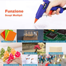Carica l'immagine nel visualizzatore di Gallery, [50-Pezzi-Stick] Pistola Colla a Caldo,TOPELEK Mini Pistola a Caldo con 50 Pezzi Stick di Colla Alta Temperatura Pistola a Colla Grilletto Flessibile Per Fai Da Te Arti e Mestieri Progetti (20W, Blu)