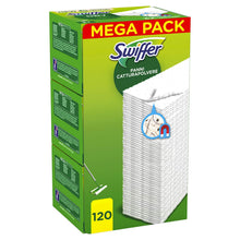 Carica l'immagine nel visualizzatore di Gallery, Swiffer Dry Panni Cattura Polvere, 120 Panni, Cattura e Intrappola Polvere e Sporco, Ottimo per I peli di Animale, per Tutti I Tipi di Pavimenti, Maxi Formato 120 Pezzi
