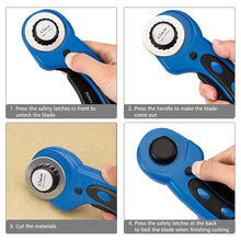 Carica l&#39;immagine nel visualizzatore di Gallery, Cozywind Taglierino Rotante Cutter rotativo con Lama da 45 mm 5 Lame Blu - Ilgrandebazar
