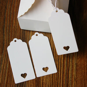 100 PCS Etichette Regalo Bianche,Etichette in Carta da 4,5 cm x 9,5 bianco - Ilgrandebazar